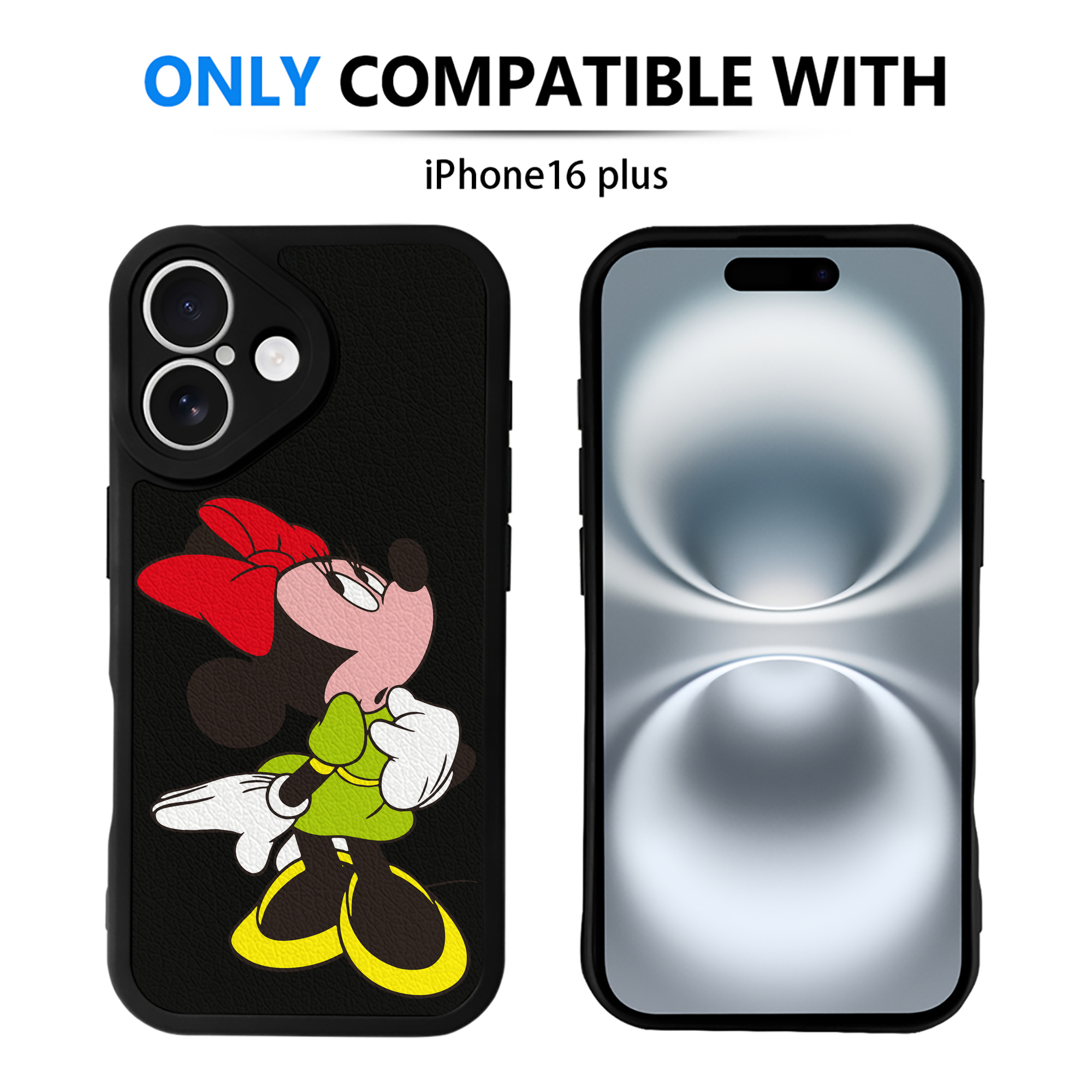 （画像用） ミッキーマウス Mickey Mouse 【iPhone 16シリーズ対応】シリコンスマホケース（レザー調） 材質：シリコン
